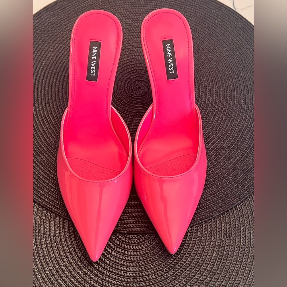 Nine West Pink Heeled Mules Sleek Design